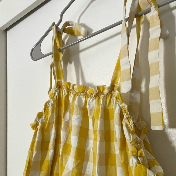 SHEIN Yellow and white Gingham print ruffle hem cami dress size 2XL - Picture 2 of 3